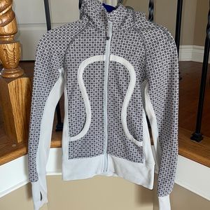 LULU lined zip up!! scuba style with hood. Warmly lined with pockets